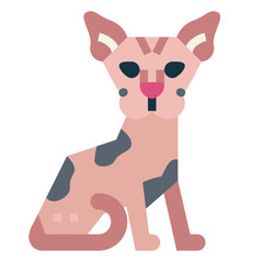Sphynx Cat flat icon style