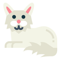 turkish angora flat icon style