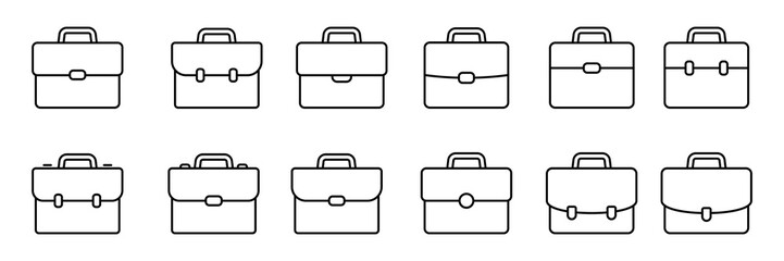 Business bag icon, briefcase vector icon. Suitcase, portfolio symbol, linear style pictogram isolated on white.
