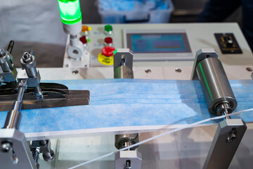 automatic machine for the manufacture of medical masks with nanofiber. Coronavirus and Covid-19 Protection