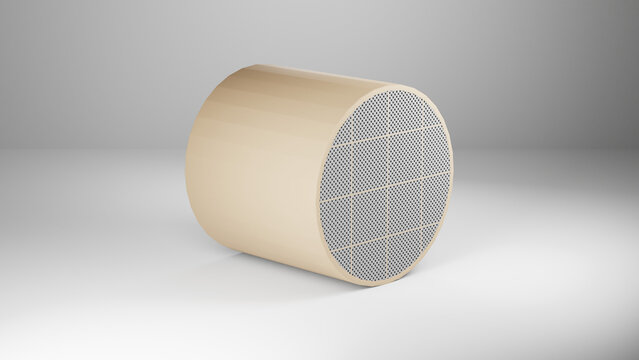 3d Render Of A Diesel Particulate Filter Cartridge. DPF Or FAP