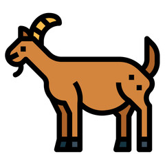 goat filled outline icon style
