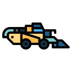 harvesting machine filled outline icon style
