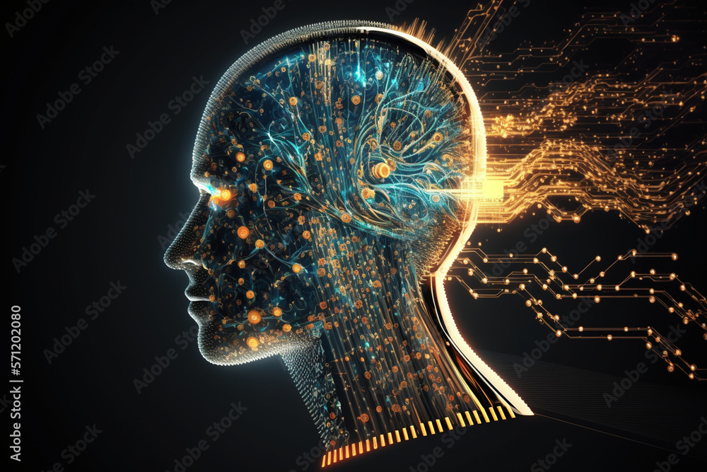 Poster recurrent neural networks technology concept, generative ai