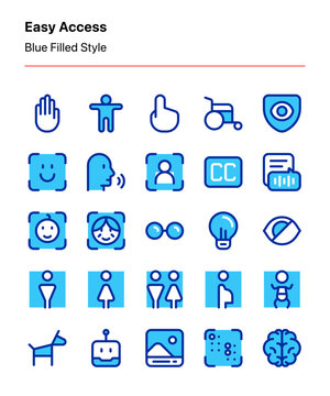 A set of customizable accessibility icons. Perfect for app and web interfaces, graphic design, and other projects