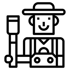 farmer line icon style