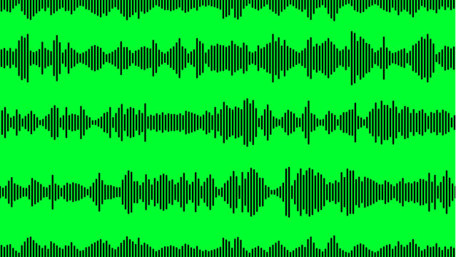 seamless sound waveform pattern for music player, podcasts, video editor, voise message in social media chats, voice assistant, dictaphone. vector illustration