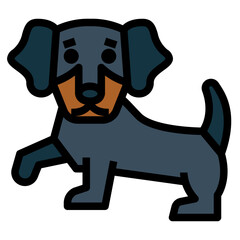 Dachshund filled outline icon style
