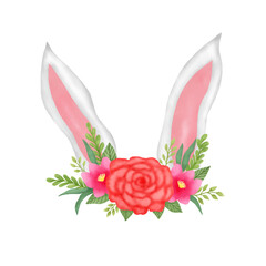 Easter Bunny Ears With Flower