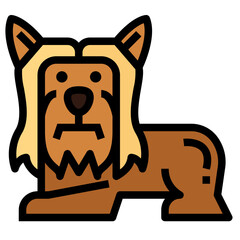 Yorkshire Terrie filled outline icon style