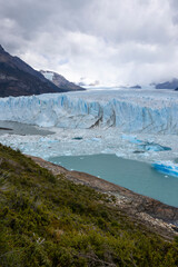 The famous glacier and natural sight Perito Moreno with the icy waters of Lago Argentino in Patagonia, Argentina, South America 