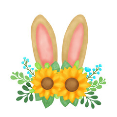 Easter Bunny Ears With Flower