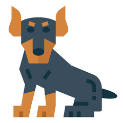 Doberman flat icon style