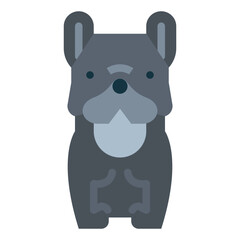 French Bulldog flat icon style