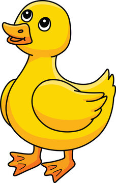 Spring Duckling Cartoon Colored Clipart 