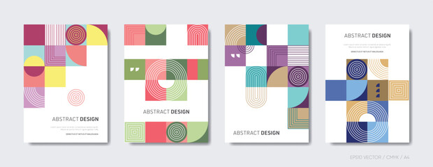 Simple geometric design vector brochure cover set