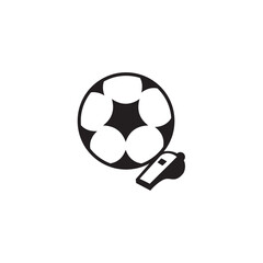 Football referee whistle logo design