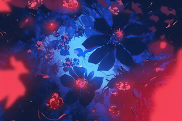 Fototapeta na wymiar Abstract glowing blurred floral background. Generative AI