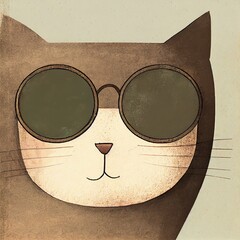 Portrait of a stylish Cat in sunglasses.