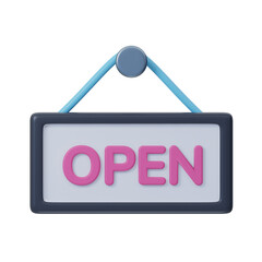 Store Open Board 3D Icon