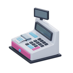 Cash Payment Machine 3D Icon - obrazy, fototapety, plakaty