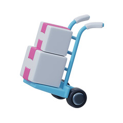 Moving Dolly Boxes 3D Icon