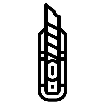 Utility Knife Line Icon Style