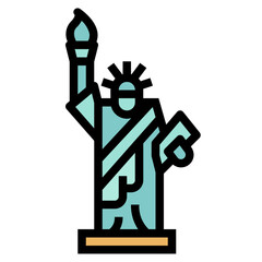 statue of liberty filled outline icon style
