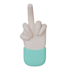 Hand Gestures isolated on transparent background 3d Illustration