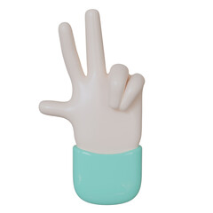 Obraz premium Hand Gestures isolated on transparent background 3d Illustration