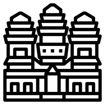 recommend clip art: angkor wat line icon style