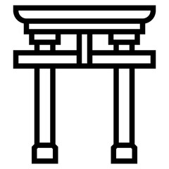 torii gate line icon style