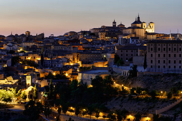 Views at night of Toledo. It is a city and municipality of Spain, capital of the province of Toledo in the autonomous community of Castilla–La Mancha. Toledo was declared a UNESCO World Heritage Site.