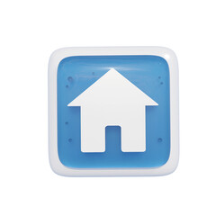 Home Smartphone Icon Fitur isolated on transparent background 3d Illustration