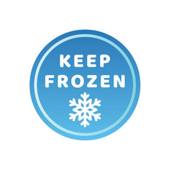 Keep frozen vector label. Product stamp with snowflake.