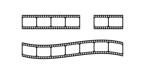Fototapeta premium Vintage film. Old film, retro technologies, image development, editing, gluing, cutting, director, producer, script. sequence, chronology of events. Media concept. Vector illustration.