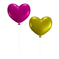 Balloon Happy Valentine's day isolated on transparent background 3d Illustration