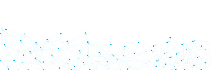 Blue network. Abstract connection on white background. Network technology background with dots and lines for desktop. Ai system background. Abstract concept. Line background, network technology