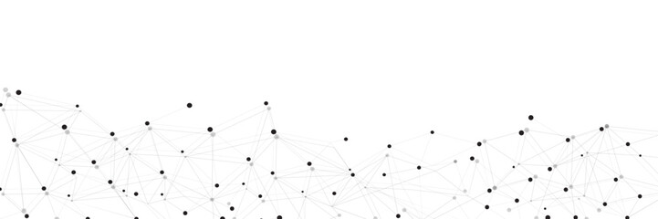 Black network. Abstract connection on white background. Network technology background with dots and lines for desktop. Ai system background. Abstract concept. Line background, network technology