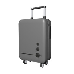Gray Suitcase isolated on transparent background 3d Illustration