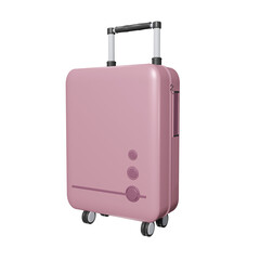 Pink Suitcase isolated on transparent background 3d Illustration