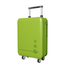 Green Suitcase isolated on transparent background 3d Illustration