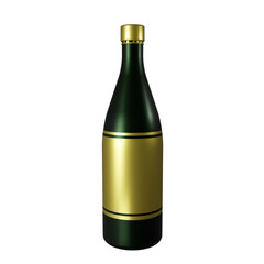 Bottle isolated on transparent background 3d Illustration