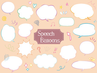 手描き風の吹き出しセット