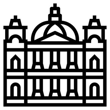 St Paul´s Cathedral Line Icon Style