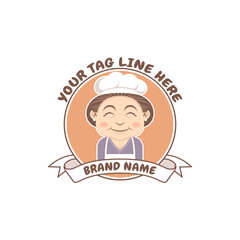 simple chef logo for symbol or icon