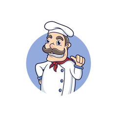 simple chef logo for symbol or icon