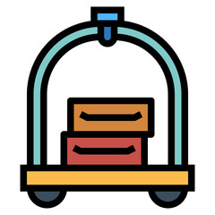 trolley cart filled outline icon style