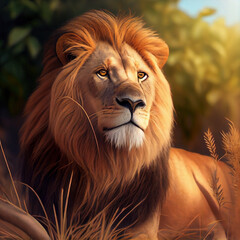 Naklejka premium portrait of a lion