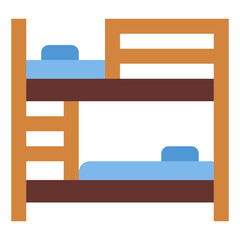 bunk bed flat icon style